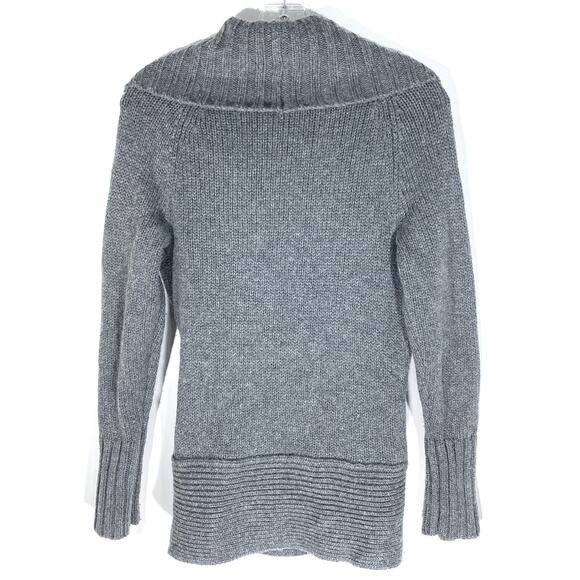 MODA International Gray Cardigan Sweater Shawl Collar Buckle Closure Womens S - Picture 2 of 5